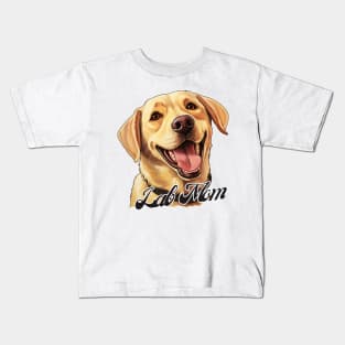 Yellow Lab Mom T-Shirt - Dog Lover Gift, Pet Parent Apparel Kids T-Shirt